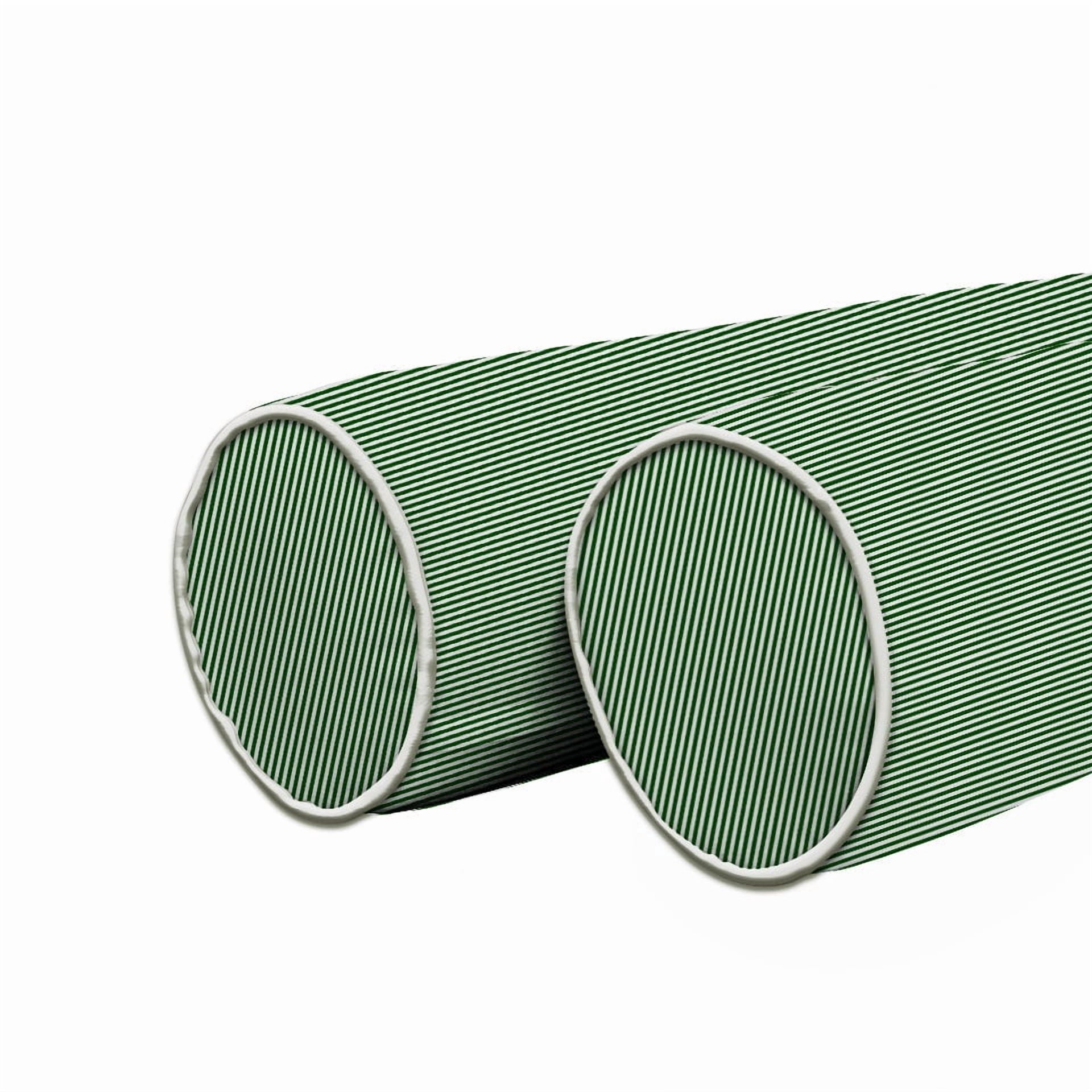 Velvet Bolster Pillow Cover with Ticking Stripe Pattern