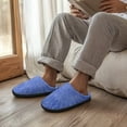 thumbnail image 3 of FUIALDOLG Mens Slippers House Slippers Indoor Outdoor Warm Fuzzy Comfy Fluffy Bedroom Shoes, 3 of 7
