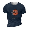 thumbnail image 2 of Sngxgn Mens Cotton Short Sleeve Crewneck T-Shirt(Blue,XXL), 2 of 3