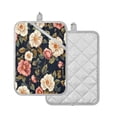 thumbnail image 2 of Two Pieces Of Square Heat Insulation Pad Oven Mitts 7x9.8 Inch Oven Microwave Kitchen Cooking Baking Colorful Flowers Pretty, 2 of 7