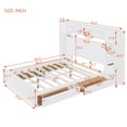 thumbnail image 3 of Wooden Queen Size Platform Bed with All-in-One Cabinet and Shelf, Modern Platform Bed with 4 Drawers, 10 Shelves and 4 Cabinets, No Box Spring Needed, White, 3 of 7
