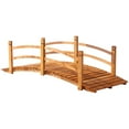 thumbnail image 1 of Outsunny 6FT Wooden Garden Bridge Classic Arc Footbridge, Orange, 1 of 10
