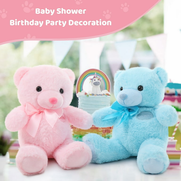 MorisMos 2 Packs Teddy Bears Gender Reveal Stuffed Animal Cute