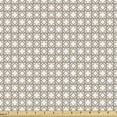 thumbnail image 1 of Abstract Fabric by the Yard Upholstery, Continuous Forms of Intertwined Stripes and Flowers Print on Plain Backdrop, Decorative Fabric for DIY and Home Accents, White Dark Tan by Ambesonne, 1 of 5