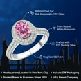 thumbnail image 2 of Gem Stone King 925 Sterling Silver Oval Pink Moissanite and White Moissanite Women Engagement Ring (2.02 Cttw, Available in Size 5, 6, 7, 8, 9), 2 of 5