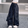 thumbnail image 4 of StSilkitty Baggy Cargo Pants for Boys Girls Elastic Waist Drawstring Wide Leg Sweatpants Athletic Running Sweat Pants with Pockets, 4 of 6