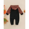 thumbnail image 4 of Bagilaanoe Newborn Baby Boy Girl Halloween Jumpsuit Checkerboard Print Long Sleeve Hooded Bodysuit 3M 6M 12M 18M 24M Infant One Piece Rompers, 4 of 7
