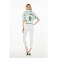 thumbnail image 2 of Women's Hawaiian Tie Front Crop Top Aloha Shirt in Wispy Cereus Light Blue S, 2 of 5