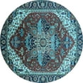 thumbnail image 1 of Ahgly Company Indoor Round Persian Light Blue Traditional Area Rugs, 3' Round, 1 of 4