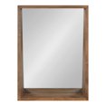 thumbnail image 2 of Kate and Laurel Hutton Rustic Wood Framed Mirror with Ledge Shelf, 18 x 24, Natural Rustic Brown, Farmhouse Mirrors for Wall, 2 of 8
