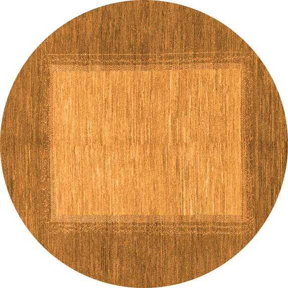 Ahgly Company Indoor Round Abstract Orange Modern Area Rugs, 8' Round