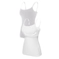 thumbnail image 3 of Ruyang Women's Cotton Camisole Shelf Bra Spaghetti Straps Tank Top with Built in Padded Bra Vest Sleeveless Layer Top 2 Packs, 3 of 3