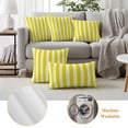 thumbnail image 3 of Yellow Striped Outdoor Pillow Covers, Waterproof Decorative Throw Pillowcases Set of 2, Modern Farmhouse Yellow White Stripes Couch Cushion Cases with Zipper for Outside Patio Garden Sofa 20"x12", 3 of 9