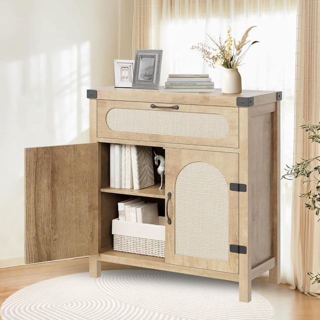 Bingirl Natural Rattan Sideboard Buffet Cabinets