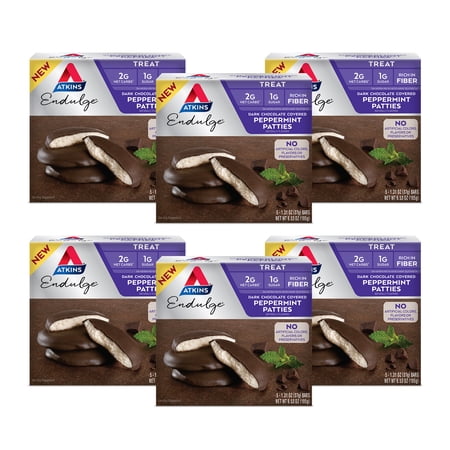 Atkins Endulge Treat, Peppermint Pattie, Keto Friendly, 6/5ct Boxes