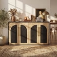 thumbnail image 6 of YDN Modern Fluted Sideboard Storage Cabinet - 55" Wooden Arched Doors Buffet Cabinet with Storage & Adjustable Shelves, Credenza Kitchen Storage Cabinet for Living Room, Entryway - Elegant Finish, 6 of 16