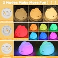thumbnail image 3 of Color Changing Night Light, 3 Mode 9 Color RGB Bunny Lamp with 15-Min Timer, Squishy Silicone USB Rechargeable Nightlight for Kids, Nursery, Room Decor, 3 of 10