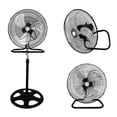 thumbnail image 1 of Ventilador 3 en 1 de Pedestal, Piso y Pared, de 18 Pulgadas, Aspas de Metal con 3 Velocidades y Perilla Ajustable de Altura, Base Redonda en Color Negro., 1 of 5