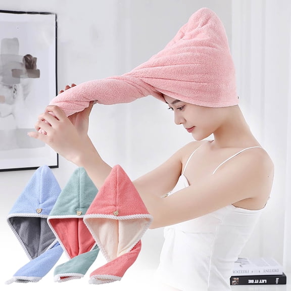 AZXY Microfiber Hair Towel Wrap, Quick Dry Hair Turban for Curly Long Thick Hair, Unisex for Women Men Kids, Absorbent Gentle Care Solution(Assorted Colors)