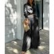 thumbnail image 1 of Conjunto de 2 piezas para mujer, camisa de manga larga y pantalones rectos de pierna ancha, ropa de calle elegante, novedad de 2023, 1 of 4