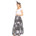 thumbnail image 4 of Sakkas Duru Women's African Ankara Print Wide Leg Culotte Pants Elastic Waist - 140-BlackBlue - One Size Regular, 4 of 5