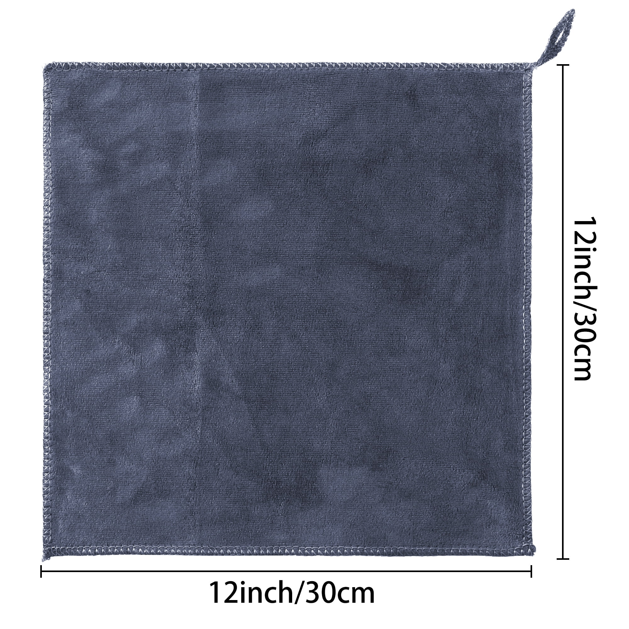 Unique Bargains 12"x12" Microfiber Thick Absorbent Dishwashing Kitchen Towels Grey