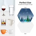 thumbnail image 6 of Honeii Christmas Trees print Leather Coaster Set of 4, ideal for safeguarding your furniture from drinks spills and effortless cleanup-Hexagon, 6 of 6