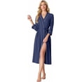 thumbnail image 6 of JWD Womens Robe Long Knit Bathrobe Lightweight Soft Robes Ladies Bath Robe, 6 of 8