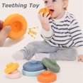 thumbnail image 4 of Bebé apilamiento anidación círculo juguete construcción suave anillo apilador mordedor Montessori juguete sensorial con número forma de fruta kaili Sencillez, 4 of 5