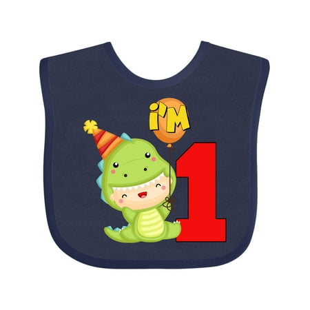 

Inktastic 1st Birthday Cute Dinosaur Gift Baby Boy or Baby Girl Bib