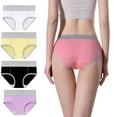 thumbnail image 3 of Sonducket 5 piezas de ropa interior de mujer de cintura alta sin costuras bragas cintura elástica Push Up calzoncillos abertura de pierna ancha Ropa interior Amarillo 2XL, 3 of 6