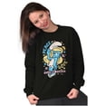 thumbnail image 4 of Smurfette Peace Love Flower Power Women Crewneck Sweatshirt Brisco Brands S, 4 of 5