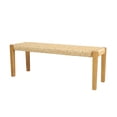 thumbnail image 5 of Outdoor Backless Garden Bench, Acacia Wood Public Rest Seat for Patio Garden, Teak Brown, 5 of 10