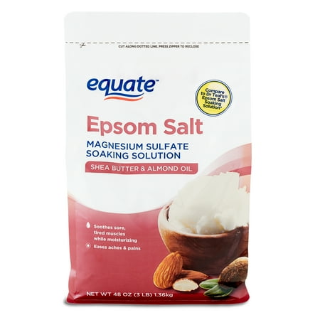 Equate Epsom Salt Bath Soak, Shea Butter & Almond Oil, 3 lb, Moisturizing Bath & Foot Soak