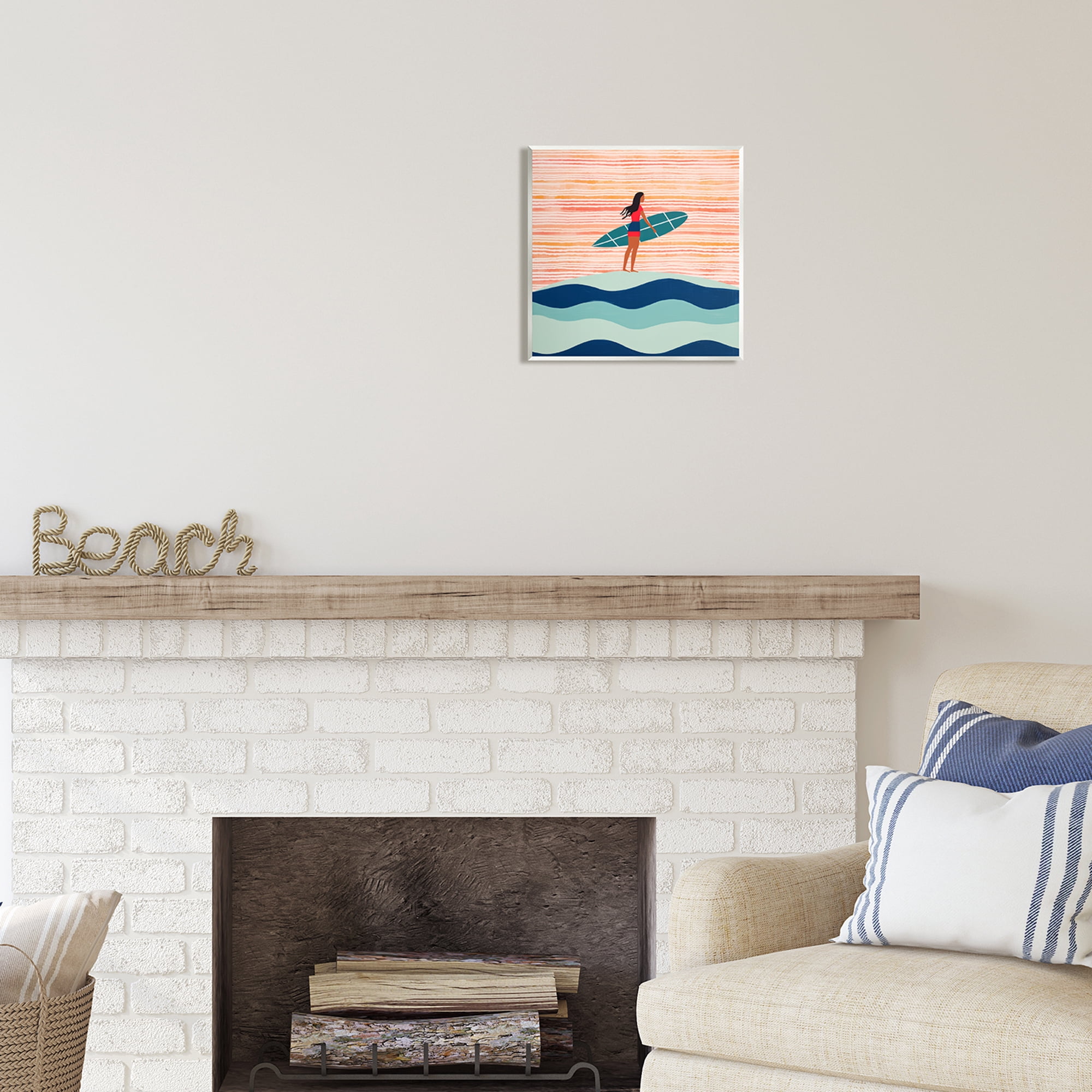 Stupell Industries Boho Beach Surfer Abstract Painting Unframed Art Print Wall Art, 12 x 12