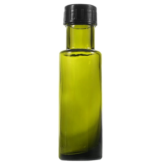 QIFULL Small Glass Bottles Olive Oil Bottle Green Glass 1Pcs 5.9X1.7X1.7in