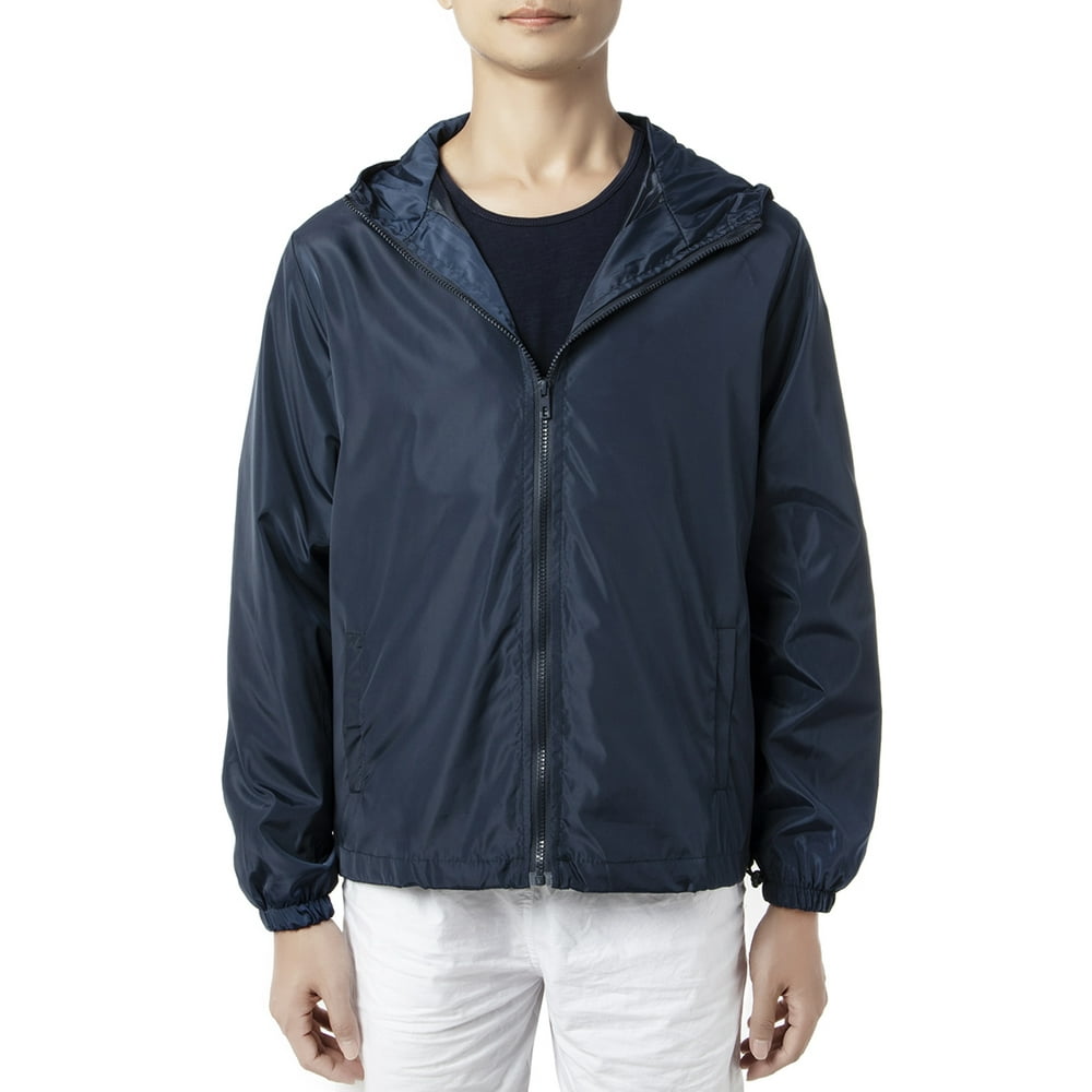 FOCUSSEXY Men's Outdoor Windbreaker Hooded ZipUp Sport Windbreaker