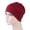 Wine Red, variant on ruhuadgb Solid Color Men Women Pleated Cotton Beanie Cap Hair Loss Sleeping Chemo Hat