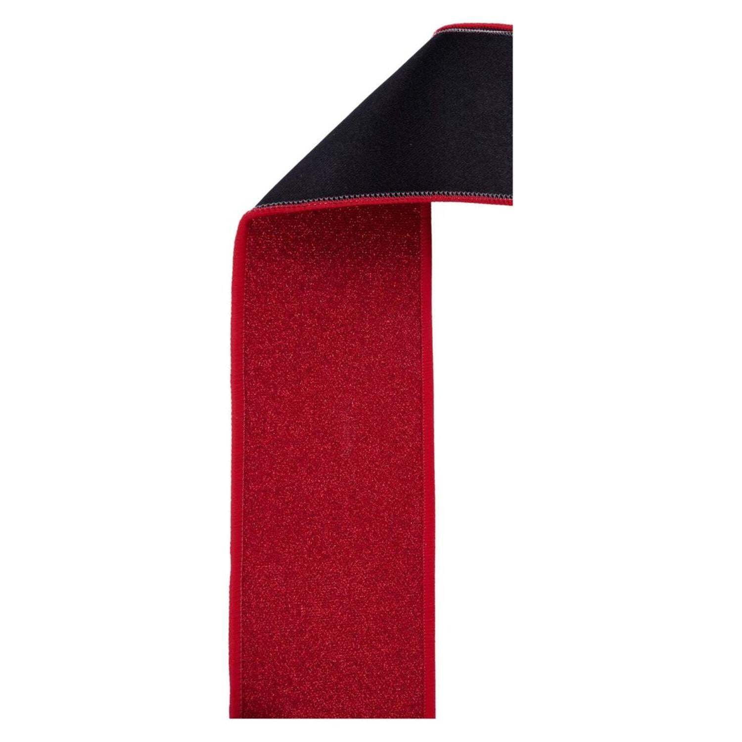 2.5" Fine Glitter Fused Back Ribbon: Red/Black (10 Yards)
