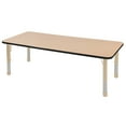 thumbnail image 1 of ECR4Kids 24in x 72in Rectangle Everyday T-Mold Adjustable Activity Table Maple/Black/Sand - Chunky Leg, 1 of 2