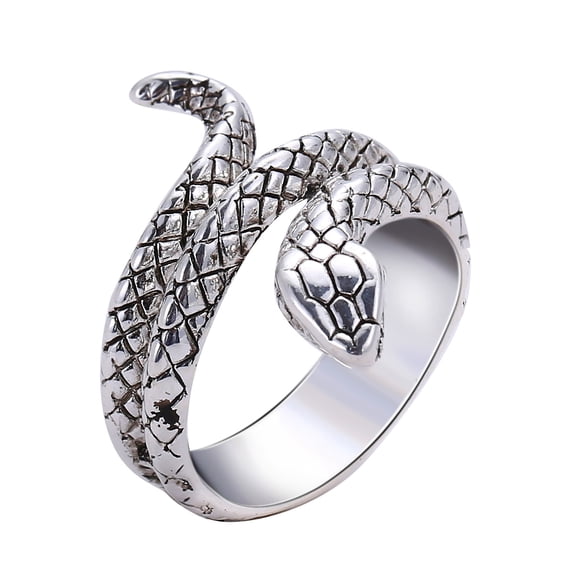 1 anillo ajustable con forma de serpiente elegante, anillo Retro de Cobra, decoración de dedo con personalidad, anillo de fiesta para hombres y niños (No.10)