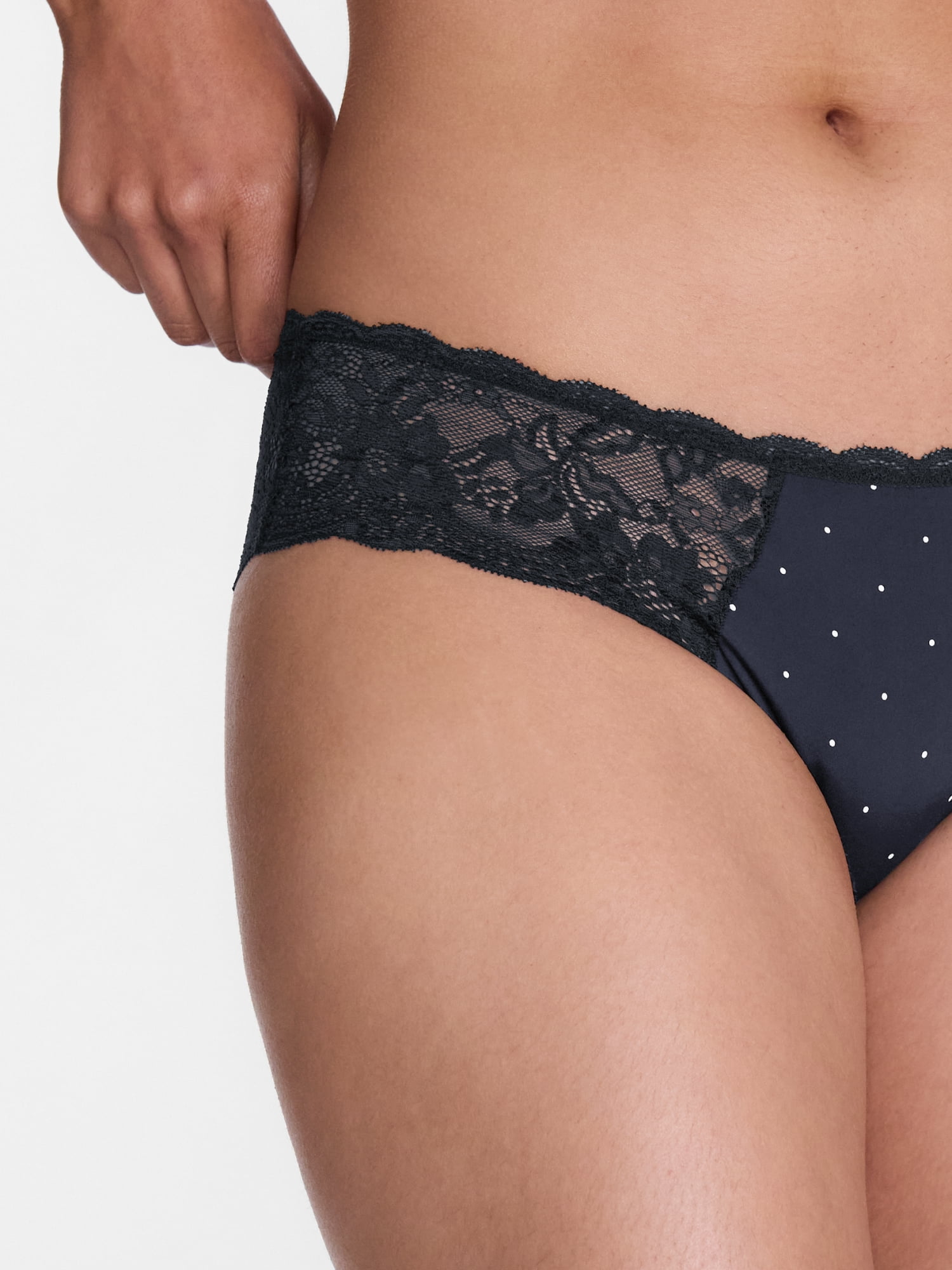 Joyspun Women's Microfiber and Lace Cheeky Panties, 3-pack, Sizes to 3XL