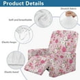 thumbnail image 5 of FUIALDOLG Pink Daisy Floral Decor Recliner Chair Cover, 4-Pieces Stretch Recliner Covers for Reclining Couches Washable Reclining Chair Slipcover Furniture Protector for Dogs Cats, 5 of 7