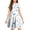#A01-Blue, variant on Abcomgle Girls Beach Dress Casual A-Line Short Sleeve Midi Dress Floral Print Summer Crew Neck Swing Skirt with Pockets for 4-14t Kids