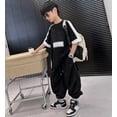 thumbnail image 7 of Huanglei Cargo Pants For Boys Casual High Waisted Drawstring Loose Fit Pockets Kid Cargo Sweatpants Streetwear, 7 of 7