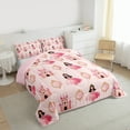 thumbnail image 4 of Manfei Cartoon Girls Queen Comforter Set,Pink Princess Castle Bedding Sets,Fairy Tale Theme Bedding Comforter Set For Kids,Microfiber Bedroom Decor Reversible,3pcs, 4 of 9