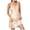 Khaki, variant on Mutghys Women's Satin Nightgowns V Neck Lace Trimmed Spaghetti Straps Solid Color Silk Pajama Dress Home Lounging Soft Comfy Nightdress S-2XL