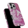 thumbnail image 6 of DesignSkinz Scratch-Resistant Hard Slim Case Compatible with iPhone 15 (Compatible with MagSafe) - Abstract Marbleized Pink and White Paint, 6 of 9