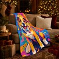 thumbnail image 3 of Vibrant Joyful Dog Portrait Hearts, Cozy Pet Portrait Pattern, Warm Flannel Blanket for Living Room and Bedroom, Dog Lovers Just Because Gift, Pet Lover Home Decor, 3 of 9