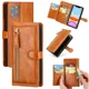 thumbnail image 2 of Funda de cuero de lujo con cremallera y soporte para tarjetas para iPhone 16 Pro Max 15 14 13 12 11 Pro MAX SE 2020 2022, 2 of 5
